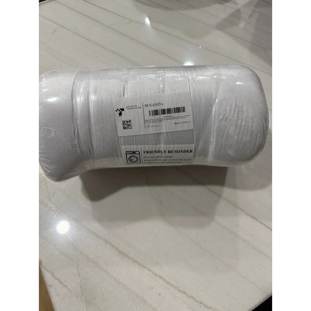 Buganda Memory Foam Bathroom Rug Mat 59x24. White